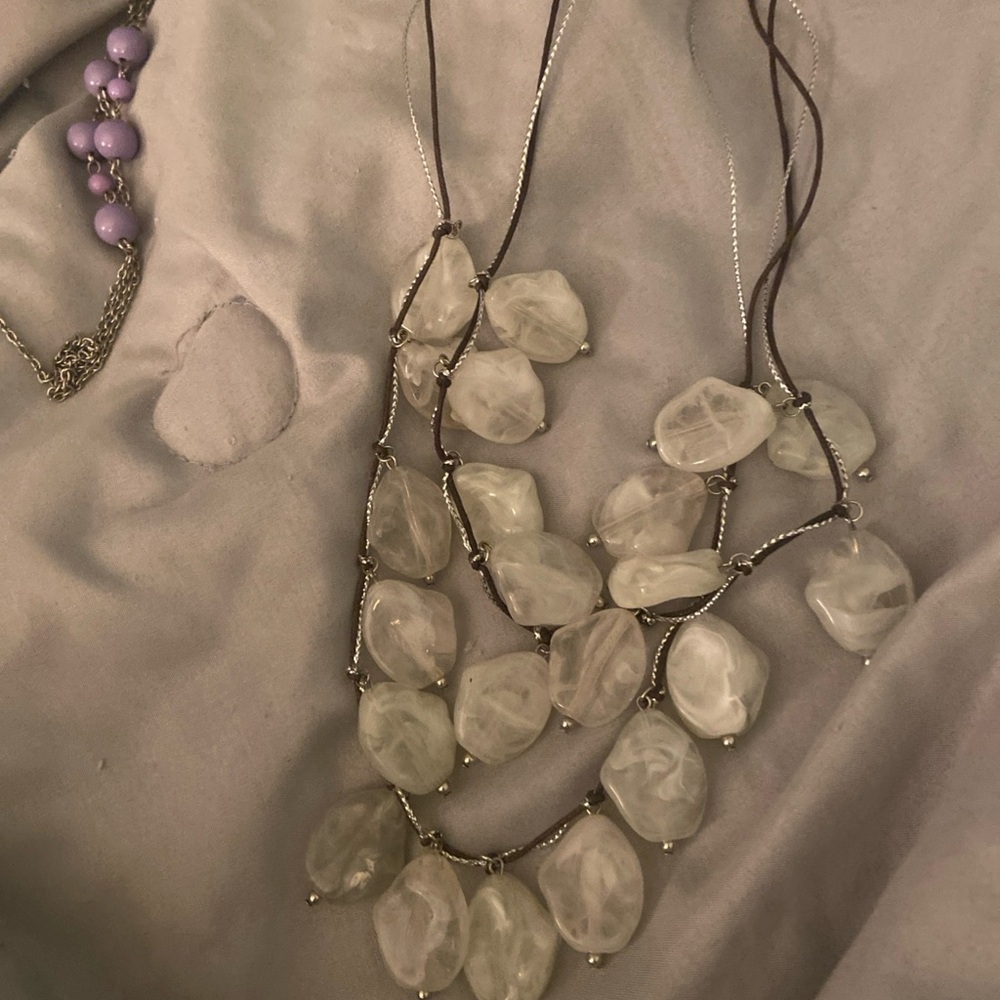 Elegant White Beaded Necklace